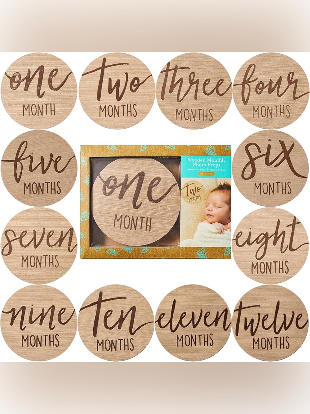 (NEW) Wooden Monthly Milestone Props